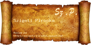 Szigeti Piroska névjegykártya